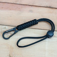 桃園出貨- 防丟傘繩扣戰術多功能戶外野營應急求生鑰匙工具個性腰掛繩, 黑色「水滴扣」, 1個