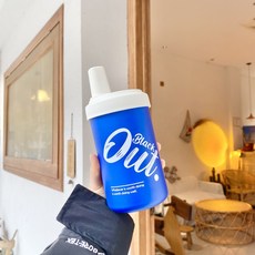 男士保冷杯珍珠奶茶吸管杯316不鏽鋼材質高顏值粗吸管簡約運動杯款, 1個, 1L, 藍色:401-500ml