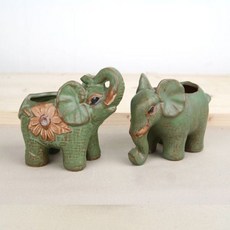 연두 코끼리 한쌍 미니화분/다육화분 cha2+9IJv, 1개, 쿠팡 본상품선택