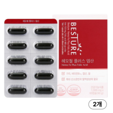 베스처 헤모철 플러스 엽산 철분, 2개, 60g