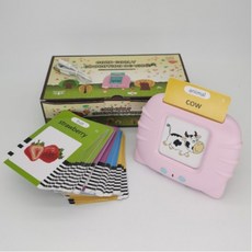 早教學習C10D英語卡片學習機 英文玩具 啟蒙卡片早教機 閃存卡 插卡機 有聲教具, 粉色+224全英文識物 （彩盒）, 1個