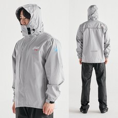 IRON 오토바이 우비 상하세트, 그레이