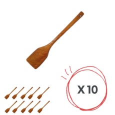 씨앤제이 우드 고급 천연 옻칠 미니뒤집개 10개, 1세트, 브라운