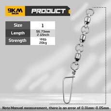 볼 베어링 스위블 스냅 삼중 조인트 낚시 클립 커넥터 바닷물 도구, 2. Size 4 84mm110lbs