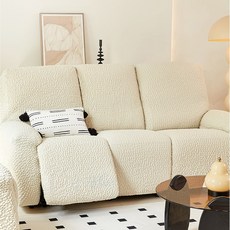 [모든사이즈 호환] 커버무드 링클 리클라이너 쇼파 커버, 크림, 1개