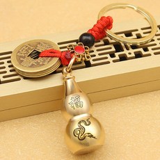 황동 오제전 재물운 소원성취 키링 엽전 열쇠고리, 뱀띠, 1개