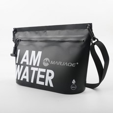 MARJAE 氣密防水背包 IPX7 可下水 手機包 游泳包 防水袋 潛水 玩水 沙灘包, 黑色, 1個