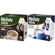에이지에프 블렌디 스틱 에스프레소 오레 라이트 슈가 인스턴트 커피, 1세트, 60개입, 1L