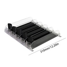 정리함 디펜서 푸시 조절 가능 보관 선반 냉장고용 E자형, Bla 310mm 5 sets