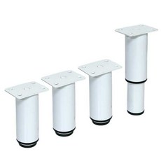 높이조절원형발 ~150mm 높이조절가능 가구 발통 받침대, 4개, 화이트