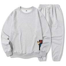 ILLUSO Disney Raised Vertical Chip & Dale 運動衫底部綁帶慢跑運動衫上下套裝