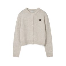 WACKY WILLY 우먼스 헤어리 라운드넥 긴팔 가디건 오트밀 302834