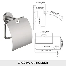 전화 선반 벽 마운트 티슈 롤 행거와 매트 블랙 화장지 홀더 스테인레스 스틸 욕실 Aceessories 닦았 골드, 08 Brushed Nickel Round