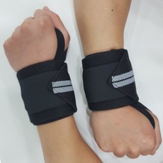 COTTUS 헬스 손목 보호대 리스트랩 스트랩 붕대 아대 크로스핏 역도 피트니스, 검정회색2줄, 1개