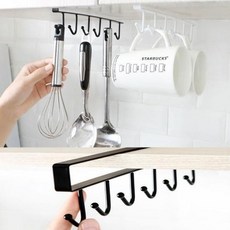 SIX 천장고리행거 다용도 주방고리 행거 욕실 침실 행, SIX천장고리행거 블랙, 1개