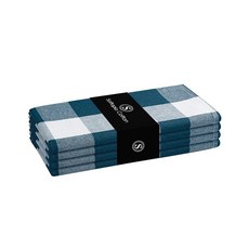Softopia Cotton Buffalo 격자 무늬 천 냅킨 4개 세트 부드럽고 내구성이 뛰어나며 주름 방지 원단 저녁 식사 결혼식 레스토랑 뷔페 파티 크리스마스, 16" x 16" (Set of 4), 틸 그린, 버팔로 체크 Softopia Cotton