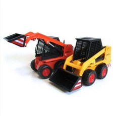 쇼벨 로우더 중장비 장난감 지게차 포크레인 미니카 주황, 1개