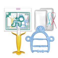 앙쥬 치발기2종세트(바나나+팔찌)-케이스2p+클립2p(색상램덤), 1개