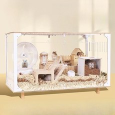 아크릴 케이지 투명 햄스터 고슴도치 사육장 은신처 반려동물 소동물 하우스 집, 60cm 기본 빈 케이지