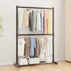 루만 철제 스탠드 2단 행거, 블랙