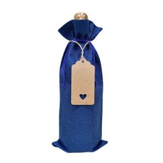 유리병 와인병 선물포장 파우치 10p, 1세트, 네이비