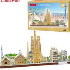 3d 입체 퍼즐 종이 랜드마크 조립 도시 건축물 모형 키트 바르셀로나 파밀리아 미니어처 인테리어 사그라다