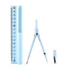세트가 있는 3 in 1 컴퍼스 기하학 직선 자 다기능 드로잉 컴퍼스 수학 기하학 문구 도구, Blue, 사이즈 이미지 참고, 1세트