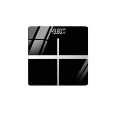 USB充電式電子體重計 鋼化玻璃顯示屏, 1個, 電子體重機-充電款(黑色)