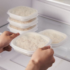갓지은 밥 냉동실 소분보관통 전자레인지 용기 세트, 1개, 화이트 3개입