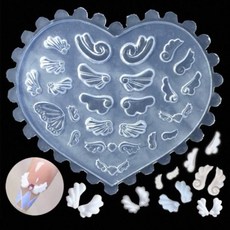 3D 실리콘 입체 천사 날개 네일몰드, 1개, 천사날개