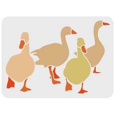 1개 스크랩북 패브릭 타일 바닥 가구 나무 등에 그림을 그릴 수 있는 대형 플라스틱 재사용 가능 드로잉/페인팅 스텐실 템플릿 직사각형 오리 패턴 297x210mm