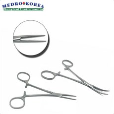 Medro-Korea 의료용 켈리 겸자 12.5cm~24cm(직 곡)포셉 가위 핀셋, 1개, 켈리/크라일포셉(곡)14cm