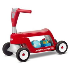 【美國RadioFlyer】小浣熊二合一滑步滑板車, 1個, 紅色