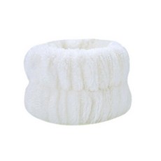 洗臉髮帶 寬髮帶 毛絨髮帶 運動髮帶, 1個, 洗臉手腕帶【兩入；白】, 白