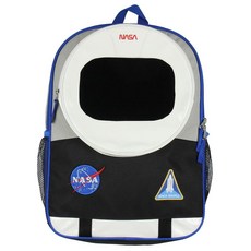 NASA 우주 비행사 43.2cm(17인치) 백팩 우주 왕복선 헬멧 수트 미트볼 로고 패치 어린이 여행 학교 책가방