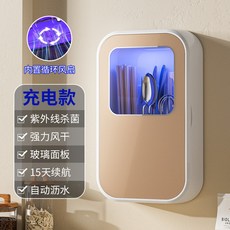 廠家下殺 筷子盒 消毒筷子盒 高顏值家用壁掛式殺菌除溼密封防塵消毒筷子盒, 香檳色【消毒+風乾】-充電款, 1個
