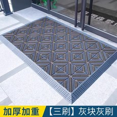 발판 매트 조립 출입구 빌딩 미끄럼방지 블록 현관, 75x90 삼중 브러쉬 그레이/그레이