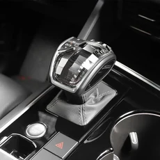 폭스바겐 VW 투아렉 2019 2024용 고급 크리스탈 자동차 기어 변속기 노브 핸들 교체품 반짝이는 개조, 01 하얀색
