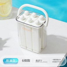 asujei 奶油白 6條款 冰棒模具, 奶油白6條款 - 1個, 1個
