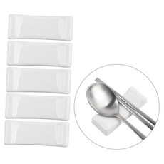 국산 본차이나 화이트 도자기 수저받침 5개 세트 수저받침대 주방소품 수저거치대