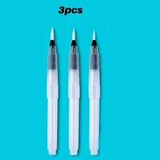 3 18 수채화 붓 세트 흰색 나일론 물 저장 기능 포함 DIY 페인팅 도구 학교 및 야외 사용에 적합, 1개