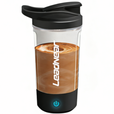 LeadNear自動攪拌杯，隨行便攜，食品級材質，一鍵啟動，輕鬆製作新鮮果汁, 頂配黑色【超強勁動力】3秒攪拌-超長續航