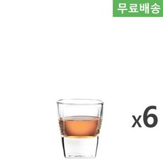 6p BOX 오션글라스 플라자 샷글라스 55ml P00210 더블샷잔, 6개, 투명