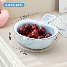투명 과일 물빠짐그릇 세척그릇 물기제거, 1개, 투명 블루