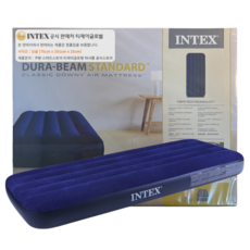 (인텍스 정품) 듀라빔 스탠다드 다우니 블루 아이보리 에어매트 (펌프 별도) 외 from 티제이글로벌, 듀라빔 다우니 에어매트 블루 (싱글)