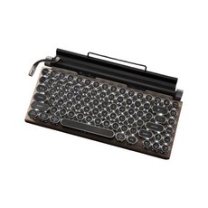 레트로 타자기 키보드 스팀펑크 블루투스 기계식 듀얼, 1개, 블랙 블루투스 무선 83키 청축