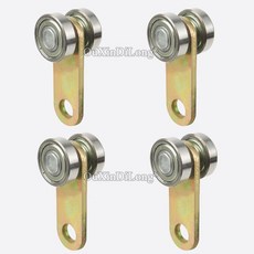 4PCS 금속 슬라이딩 도어 롤러 산업용 궤도 듀얼 베어링 휠 레일 걸이풀리 로딩 50 키로그램/개