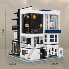 시티 바 카페 스트리트 뷰 빌딩 하우스 MOC 조립 블록 장난감 선물 호환, 아트 갤러리 (LED 조명 포함) 3625 입자
