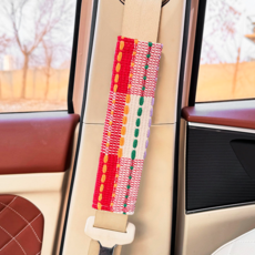 汽車安全帶護肩套 紅色條紋-護肩 可愛女士適用