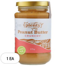 Plenty 푸드 100% 땅콩버터 크런치, 375g, 1개